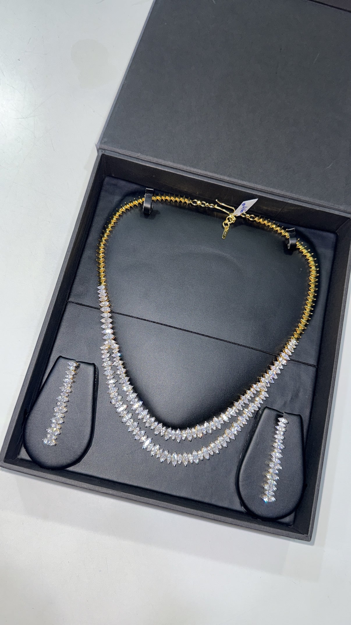 Ishana Marquise Layered Necklace Set