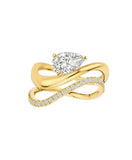 The Floating Pear & Half Eternity Ring Stack