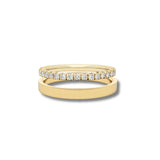 The Half Eternity & Plain Band Ring Stack (2 Rings)