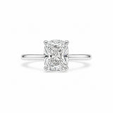 Cushion Solitaire Ring (Hidden Halo) Moissanite
