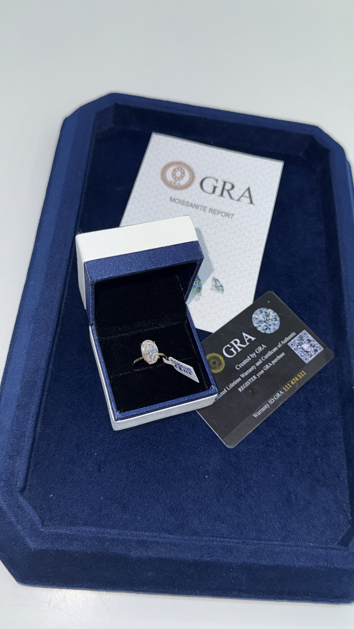 The Oval Solitaire Ring (Hidden Halo) (Moissanite)