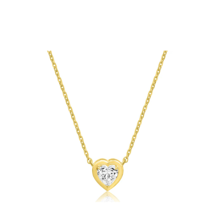 Bezel Set Heart Pendant