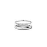 The Half Eternity & Plain Band Ring Stack (2 Rings)