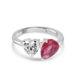 Heart & Pear Birthstone Toi et Moi Ring