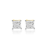 Princess Cut Solitaire Stud Earrings
