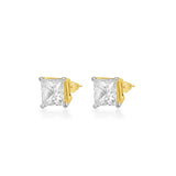 Princess Cut Solitaire Stud Earrings