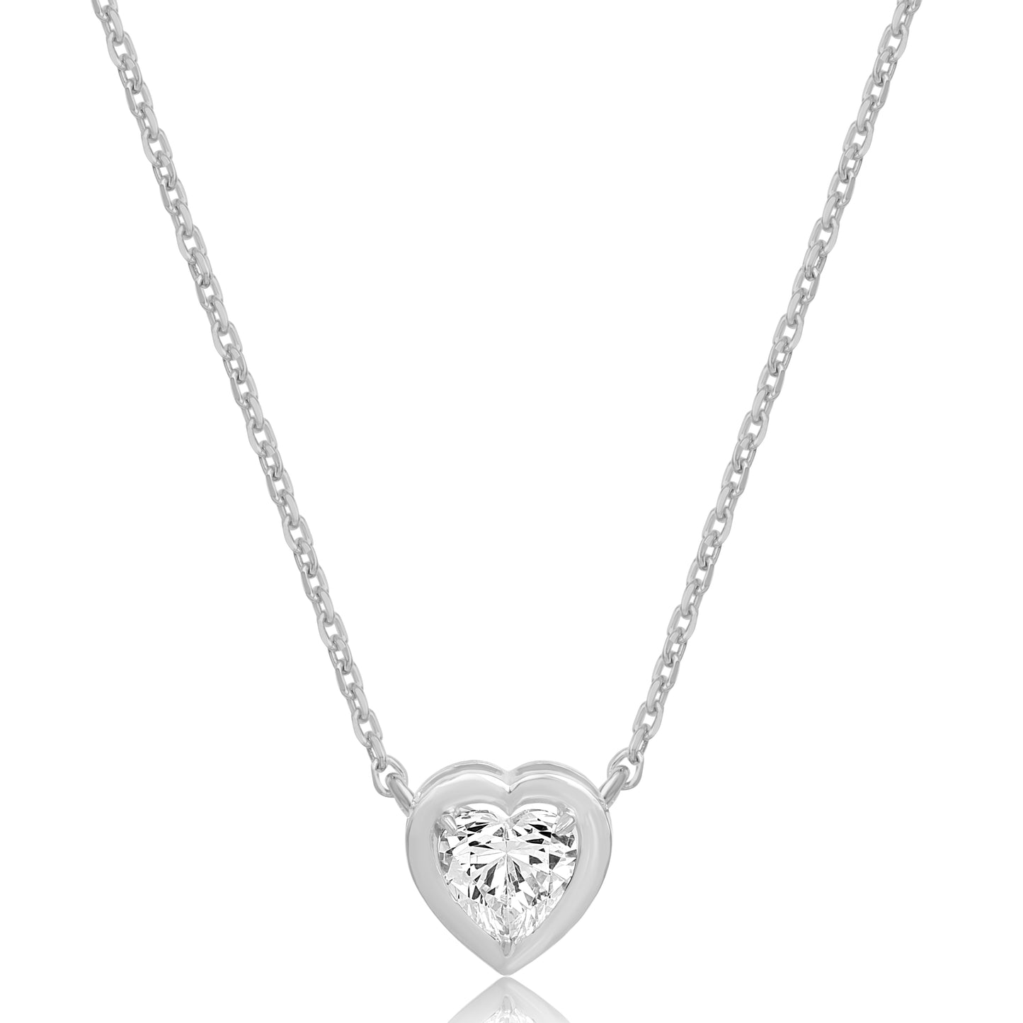 Bezel Set Heart Pendant