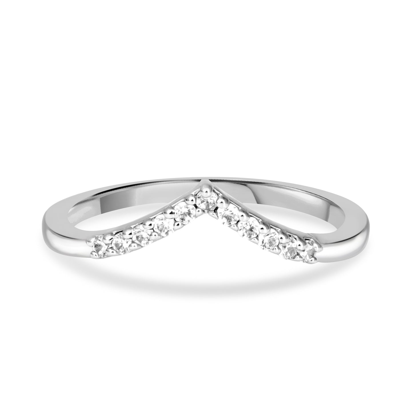 Half Eternity & Signature V Band Ring Stack(2 Rings)