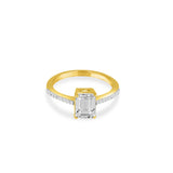 The Emerald Cut Pave Ring