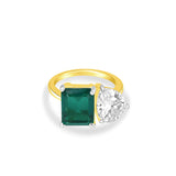 Emerald & Pear Birthstone Toi et Moi Ring