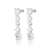 Mixed Shape Tennis Dangle Earrings