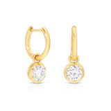 Round Rosette Huggie Earrings