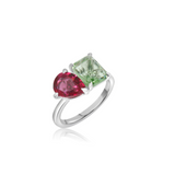 Emerald & Pear Birthstone Toi et Moi Ring