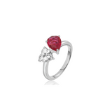 Heart & Pear Birthstone Toi et Moi Ring