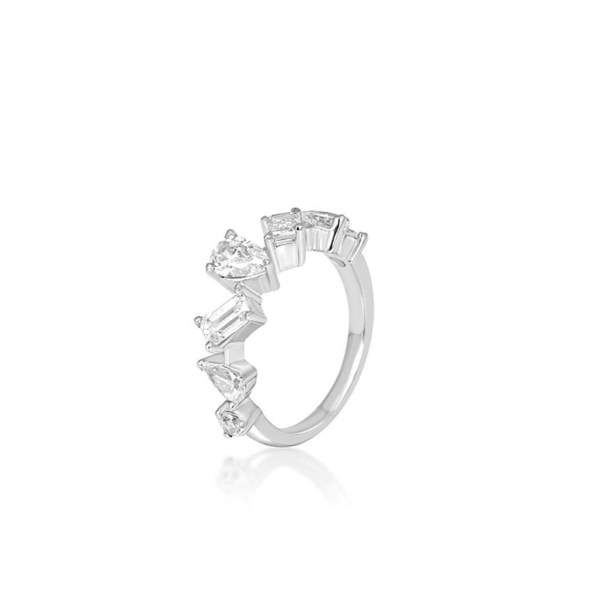Mixed Shape Half Eternity Ring