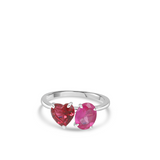 Heart & Oval Birthstone Toi et Moi Ring