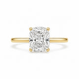 Cushion Solitaire Ring (Hidden Halo) Moissanite
