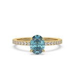 Oval Pave Birthstone Rings