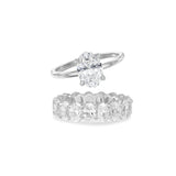 The Oval Solitaire & Eternity Band Ring Stack