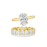 The Oval Solitaire & Eternity Band Ring Stack
