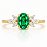 Candlelight Green Oval Ring