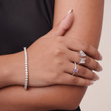 3MM Princess Cut Diamond Tennis Bracelet