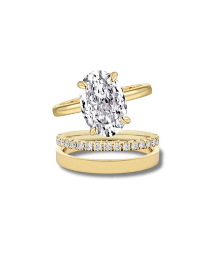 The Essential Oval Ring Stack (3 Rings) (Hidden Halo)