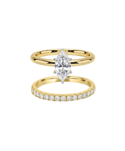 The Marquise & Half Eternity Ring Stack (2 Rings)