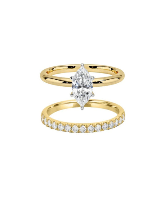 The Marquise & Half Eternity Ring Stack (2 Rings)