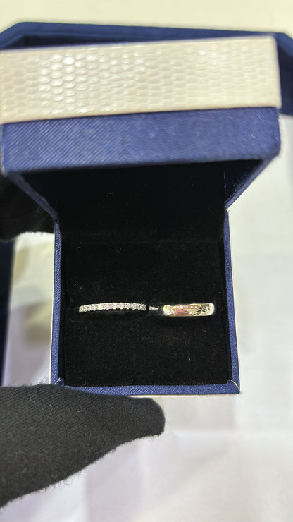The Half Eternity & Plain Band Ring Stack (2 Rings)