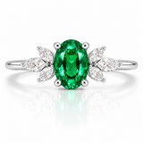 Candlelight Green Oval Ring