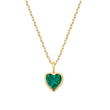 Bezel Emerald Heart Pendant