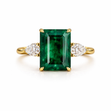 Emerald Green Trilogy Ring