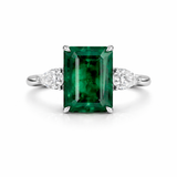 Emerald Green Trilogy Ring