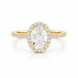 Oval Halo Pave Ring