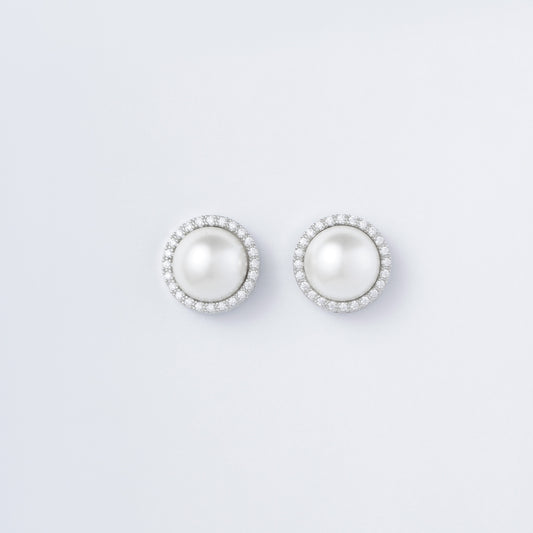 Midi Pearl Stud Earrings