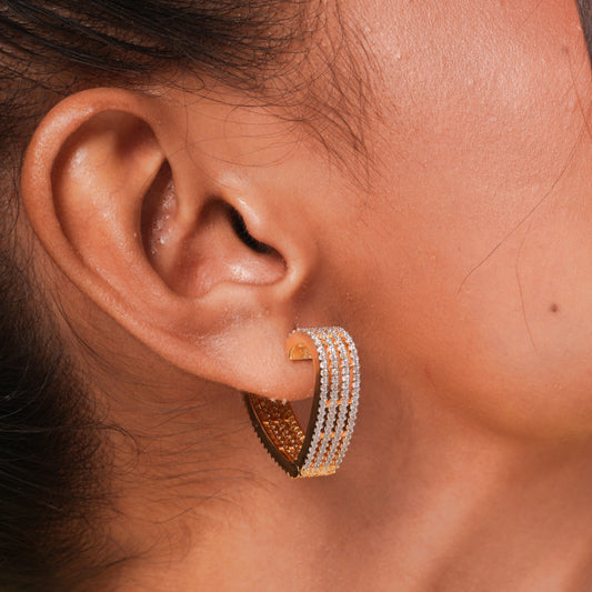 Triple Line Clicker Earrings