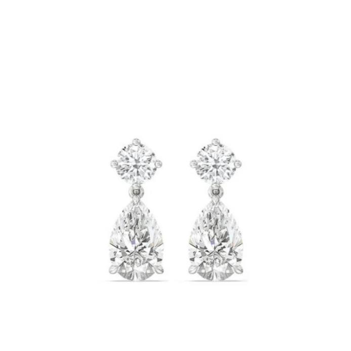 Round & Pear Dangle Earrings