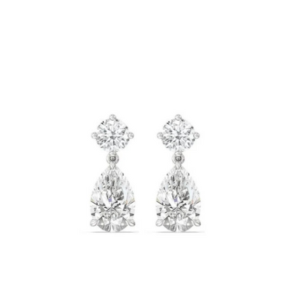 Round & Pear Dangle Earrings