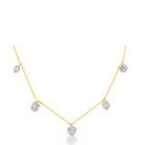 Mixed Diamond Charm Halo Neckpiece