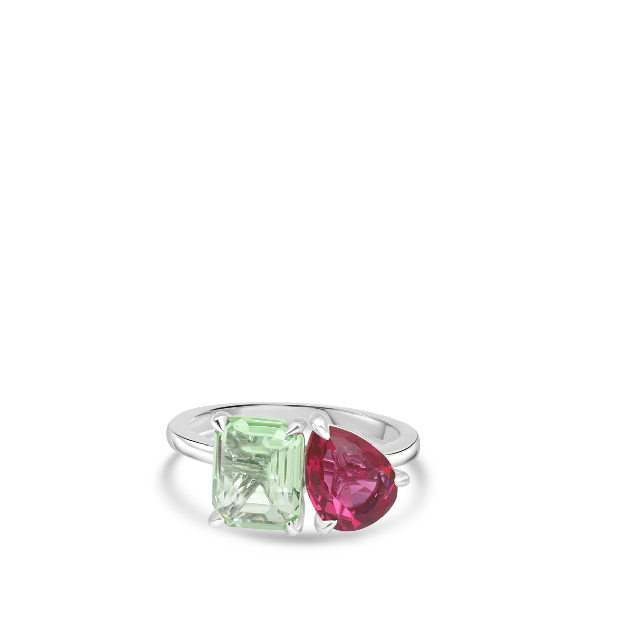 Emerald & Pear Birthstone Toi et Moi Ring
