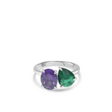 Oval & Pear Birthstone Toi et Moi Ring