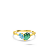 Pear Toi et Moi Birthstone  Ring