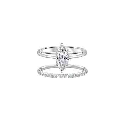 The Marquise & Half Eternity Ring Stack (2 Rings)