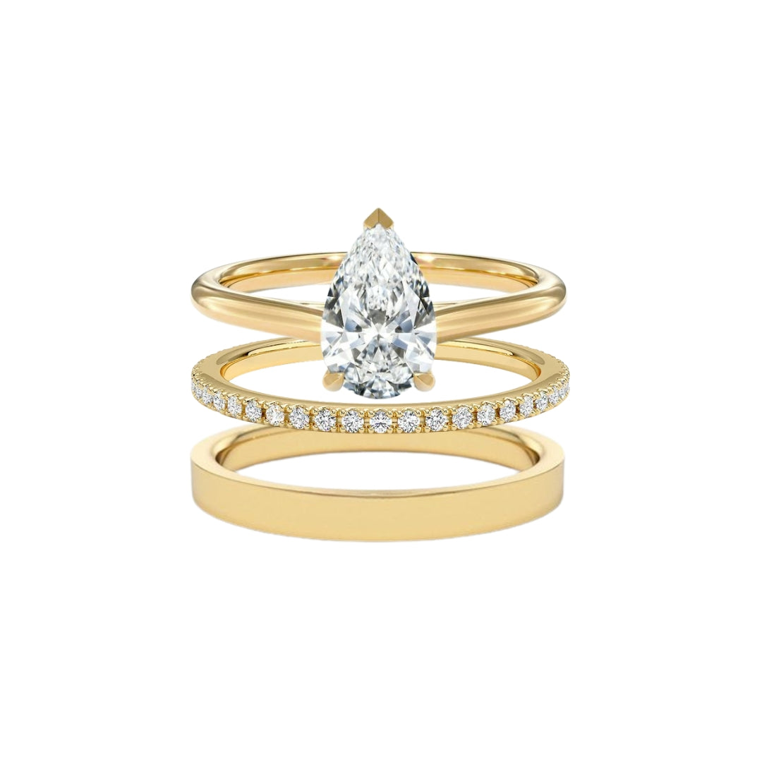 The Essential Pear Cut Ring Stack (3 Rings)