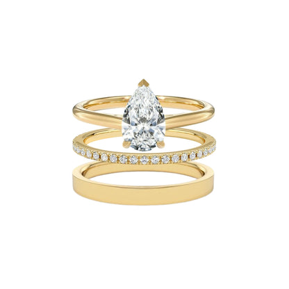 The Essential Pear Cut Ring Stack (3 Rings)