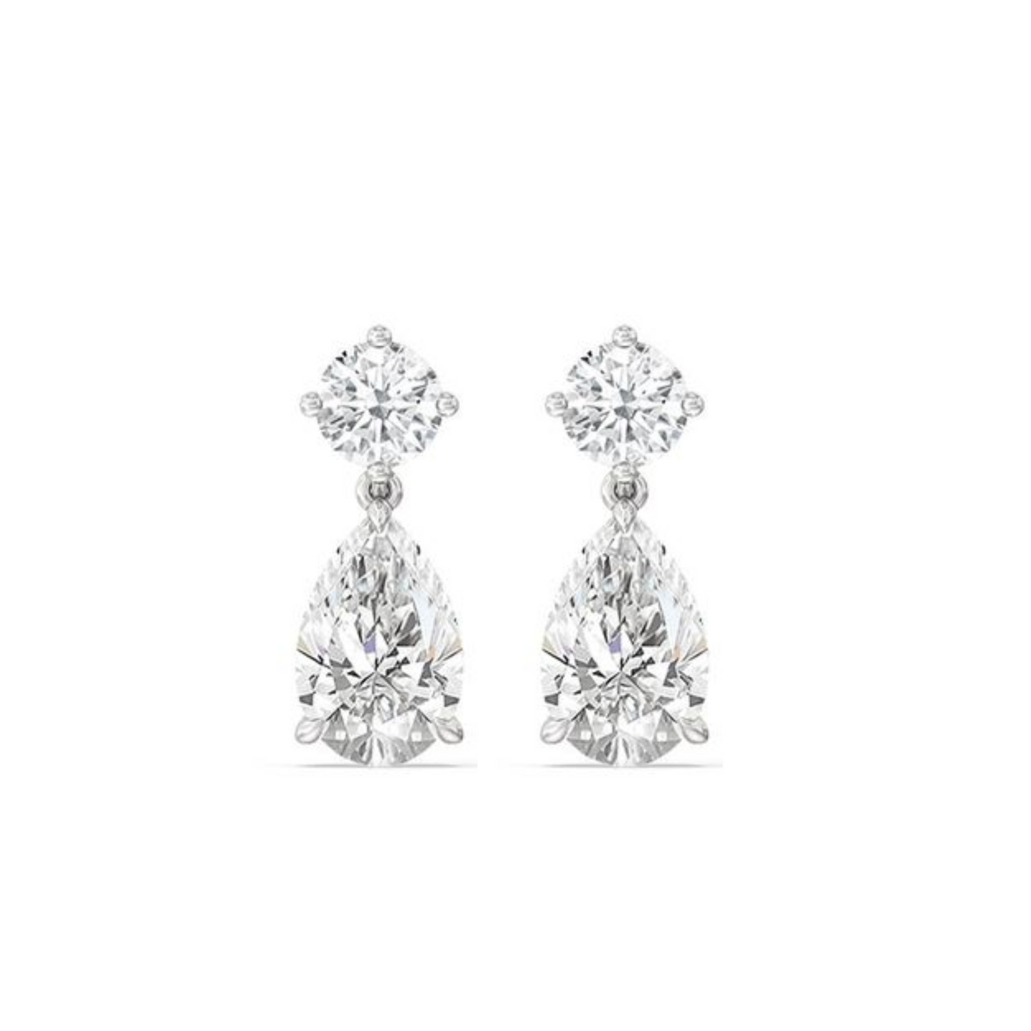Round & Pear Dangle Earrings