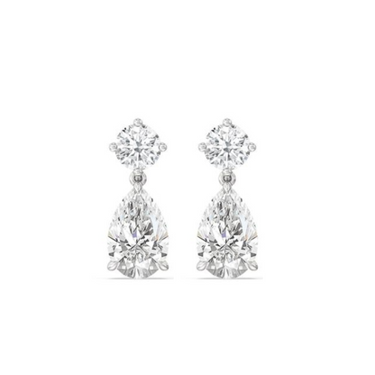 Round & Pear Dangle Earrings