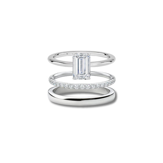 The Essential Emerald Cut Ring Stack (3 Rings)