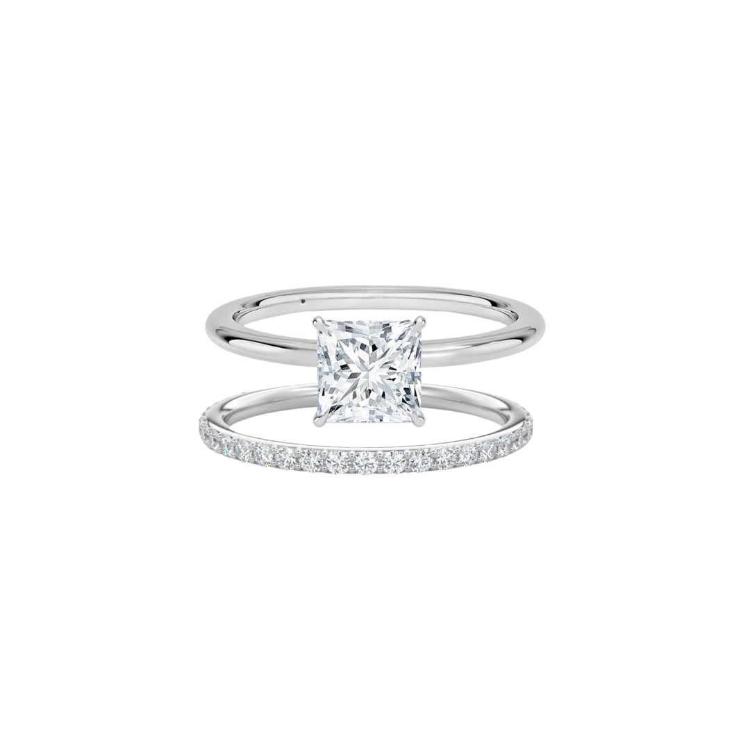 The Princess Solitaire & Half Eternity Ring